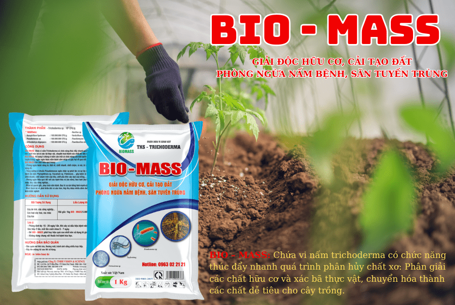 Thuốc trị bệnh tuyến trùng thối rễ vàng lá dạng bột: Bio-Mass